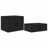 Storage Cabinet 2 pcs Black Oak 127 x 41 x 40 cm 866652
