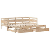 Daybed with Trundle and Drawers without Mattress 90x200 cm 3302231