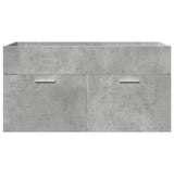 4 Piece Bathroom Furniture Set Concrete Grey Engineered Wood 3324884