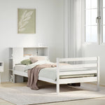 ZNTS Bookcase Bed without Mattress White 100x200 cm Solid Wood Pine 3322220
