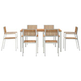 Outdoor Dining Set 7 pcs Solid Teak Wood and Stainless Steel 3334800