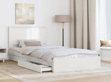 Storage Bed with Headboard White 90 x 190 cm Engineered Wood 3409587
