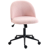 Teddy Fleece Office Chair with Wheels - Light Pink T3398P425006