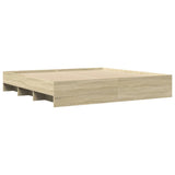 Bed Frame Sonoma oak Engineered wood 200x200cm Bed Frame 3295627