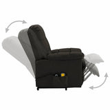 Stand-up Massage Recliner Dark Brown Fabric 321786