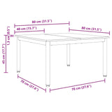 Coffee Table White 80 x 80 x 45 cm Solid Pine Wood 892768