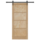 Sliding Door ORKDAL Brown 86 x 198.5 cm Solid Pine Wood 3333790