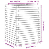 Garden Planter Wax Brown 50x50x72 cm Solid Wood Pine 3282611