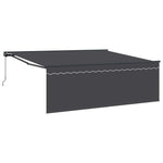 Retractable Awning Manual Orange and White 350x250 cm Fabric 3330215