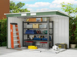 7 x 4ft Galvanised Steel Garden Shed, with Foundation Kit - Green T3398P377641
