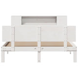 Bookcase Bed without Mattress White 140x200cm Solid Wood Pine 3322633