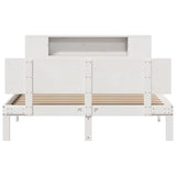 Bookcase Bed without Mattress White 140x200cm Solid Wood Pine 3322633