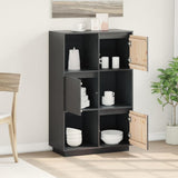 Highboard Grey 74x35x117 cm Solid Wood Pine 814366