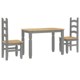 3 Piece Dining Set PANAMA Grey Solid Wood Pine 3345195
