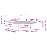 Bed Frame without Mattress White 160x200 cm Solid Wood Pine 3328227
