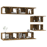 4 Piece TV Cabinet Set Smoked Oak Engineered Wood 3114603