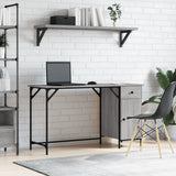 Computer Desk Grey Sonoma 131x48x75 cm Engineered Wood 836221