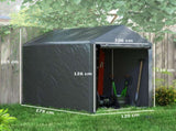 179 x 120cm Temporary Garden Shed, with Accessories - Dark Grey T3398P325141