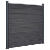 Fence Panel Set Grey 699x186 cm WPC 3211833