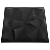 ZNTS 3D Wall Panels 24 pcs 50x50 cm Diamond Black 6 m² 150915