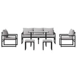 Garden Sofa Set Black Steel 3378954