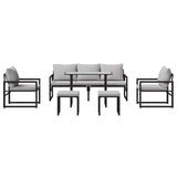 Garden Sofa Set Black Steel 3378954