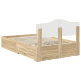Bed Frame with Drawer Sonoma Oak 135 x 190 cm Engineered Wood 3413204