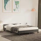 Bed Frame without Mattress Dark Grey 135x190cm Double Velvet 349906