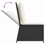 Garden Sofa with Cushion Black and Cream White Poly Rattan 3394476