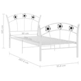 Bed Frame without Mattress White Metal 90x200 cm 324745