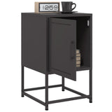 ZNTS Bedside Cabinets 2 pcs Black 36x39x60.5 cm Steel 846447