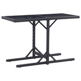 Dining Set Black Polyethylene rattan, Powder-coated steel, Glass 3072440