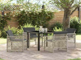 Garden Dining Set 5 pcs Light Grey Poly Rattan 3380637