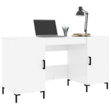 Desk High Gloss White 140x50x75 cm Engineered Wood 829550