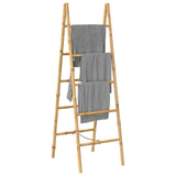 Double Towel Ladder with 5 Rungs Bamboo 50x160 cm 243714