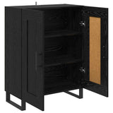 Sideboard Black Oak 69.5 x 34 x 90 cm Engineered Wood and Iron 881611