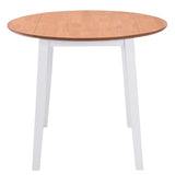 Drop-leaf Dining Table Round MDF White 245370