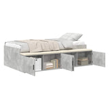 Bed Frame with Door Concrete Grey 100 x 200 cm Engineered Wood 3335184