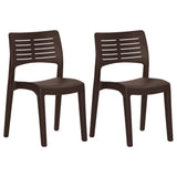 Garden Chair Set of 2 Mocha Polypropylene Standard Ergonomic 317730
