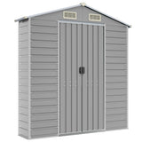 Garden Shed Light Grey 191x385x198 cm Galvanised Steel 3188245
