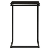 Side Table Black 40x40x60 cm Tempered Glass 322784