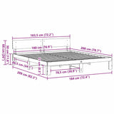 Bed Frame with Headboard Wax Brown 180 x 200 cm Solid Pine Wood 872643