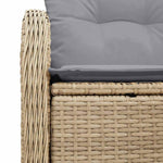 Garden Sofa with Cushion Beige 121 x 62 x 69cm Poly Rattan 42006725