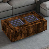 Coffee Table with Infinity LED Smoked Oak 116x69x40 cm 3284060
