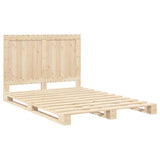Bed Frame without Mattress with Headboard 140x200 cm Solid Wood 3281534