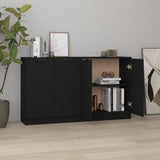 Sideboard Set of 2 Black Engineered wood Medium Sideboard 3115773