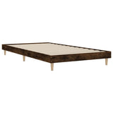 Bed Frame without Mattress Smoked Oak 100x200 cm Engineered Wood 832058