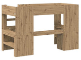 Loft Bed Frame with Desk with Storage Artisan Oak 80 x 200 cm 3410450