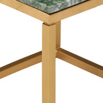 ZNTS Coffee Table Green 40x40x35 cm Real Stone with Marble Texture 286437