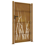 Garden Gate 100x175 cm Corten Steel Grass Design 153230
